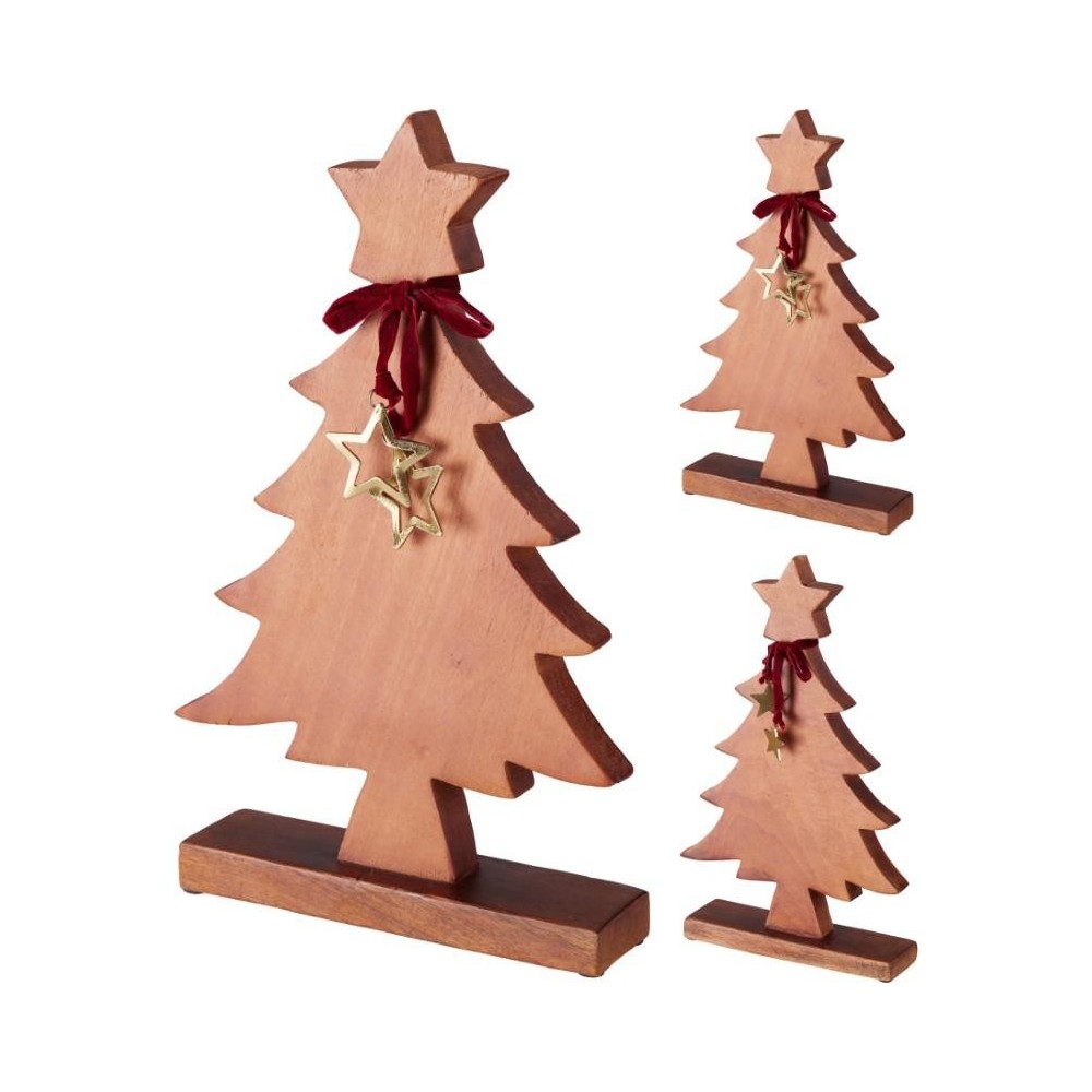 ALBERO NATALE LEGNO CM.40 2 ASSORTITI